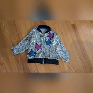 Weissman Sequin Jacket with Blue and Pink Stars